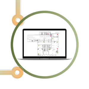 Laptop showing sensor works indoor tracking portal