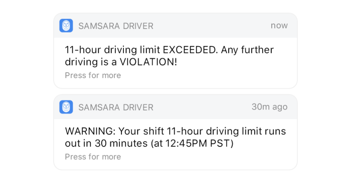Driver notification