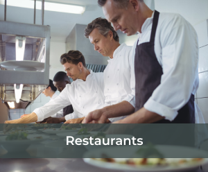Chefs prepping food for the next service